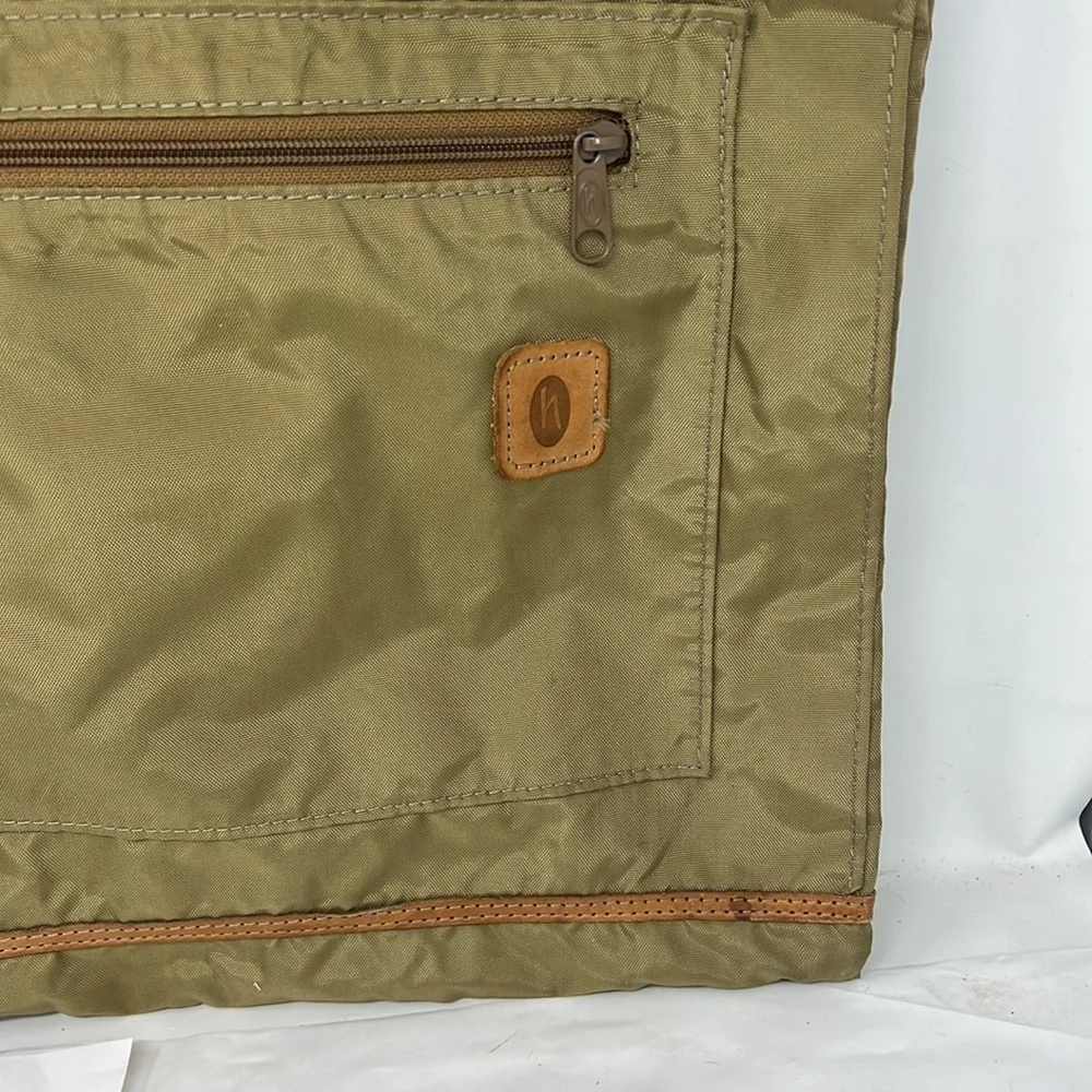 Vintage HARTMANN Lightweight Garment Travel Bag Tan Nylon & Leather Trim